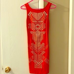 Bright orange bebe dress